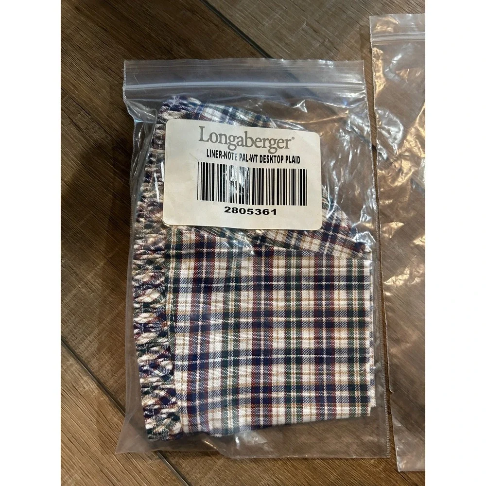 LONGABERGER NOTE PAL NOTEPAL BASKET LINER - WT Desktop Plaid New